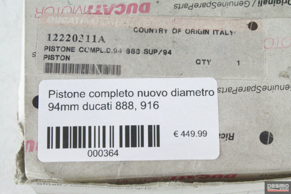 Pistone completo nuovo diametro 94mm ducati 888, 916