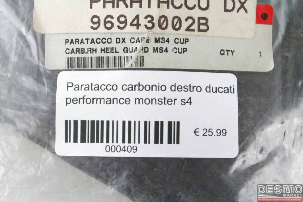 Paratacco carbonio destro ducati performance monster s4