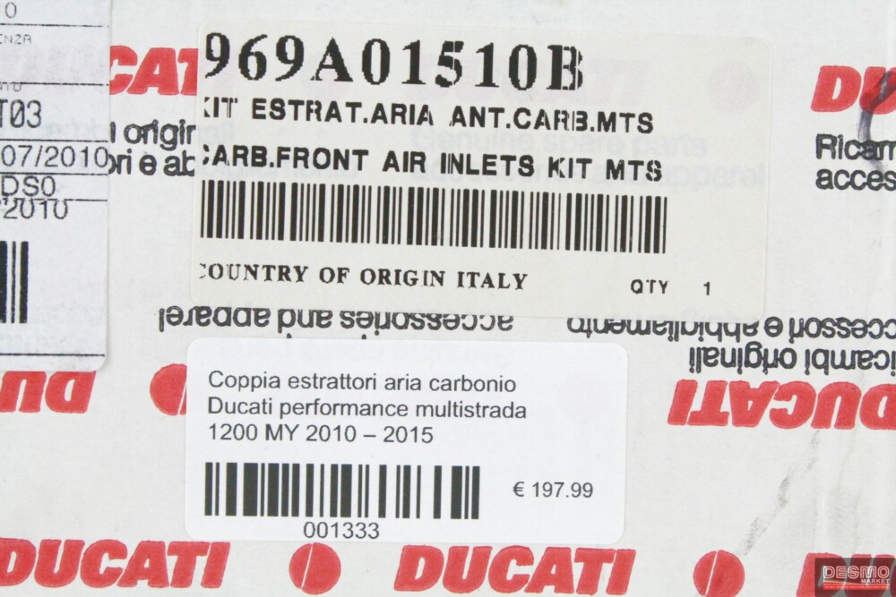 Coppia estrattori aria carbonio Ducati performance multistrada 1200 MY 2010 – 2015