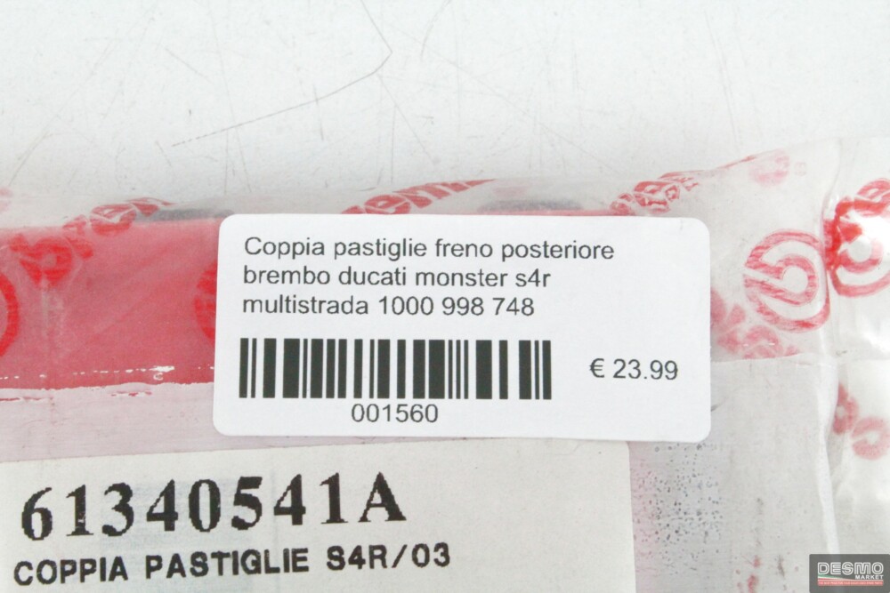 Coppia pastiglie freno posteriore brembo ducati monster s4r multistrada 1000 998 748