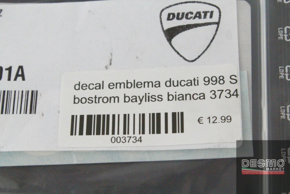 decal emblema ducati 998 S bostrom bayliss bianca 3734