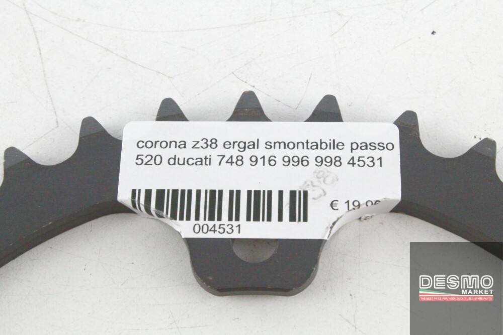 ergal rear sprocket Z 38 removable passo 520 ducati 748 916 996 998 4531 - Image 5