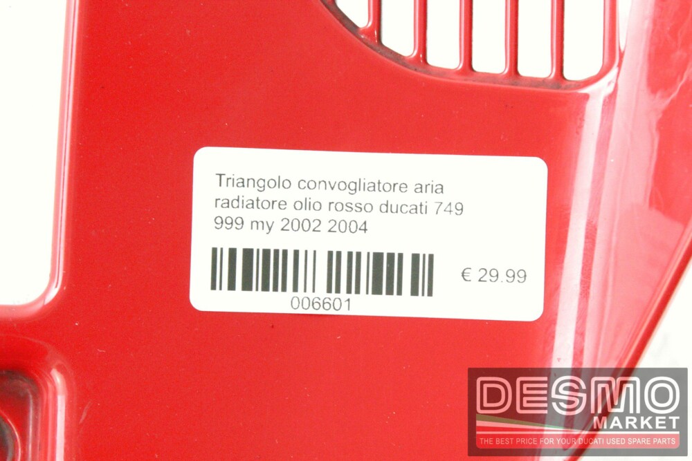 Triangolo convogliatore aria radiatore olio rosso ducati 749 999 my 2002 2004