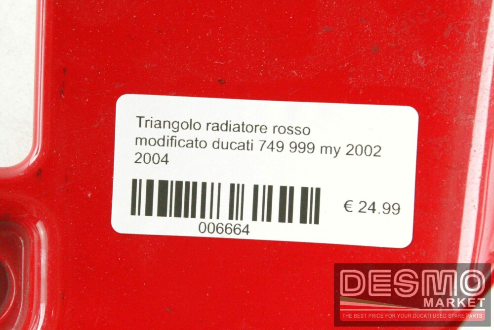 Triangolo radiatore rosso modificato ducati 749 999 my 2002 2004
