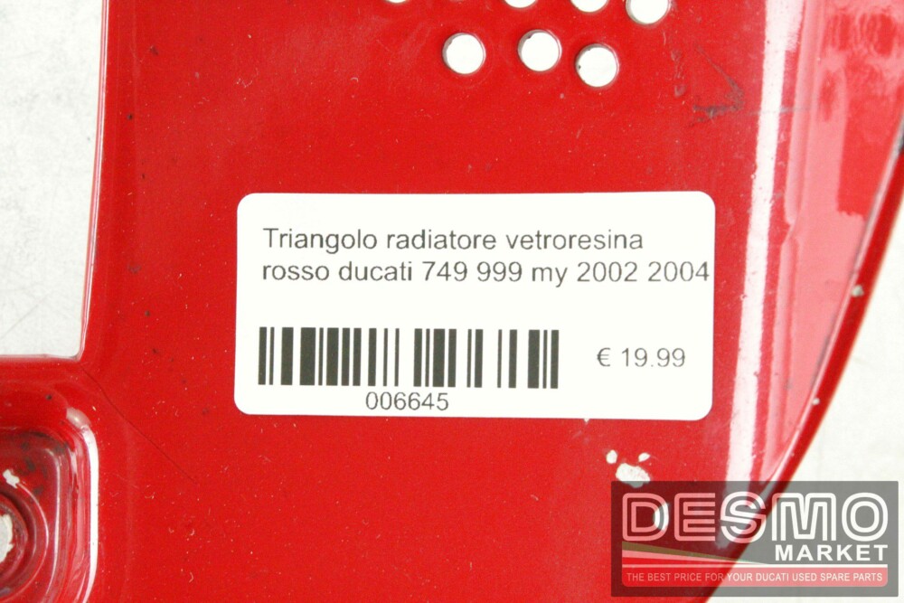 Triangolo radiatore vetroresina rosso ducati 749 999 my 2002 2004
