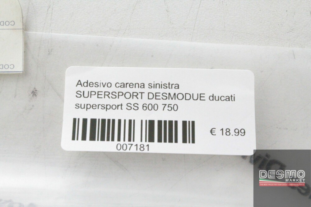 Adesivo carena sinistra SUPERSPORT DESMODUE ducati supersport SS 600 750