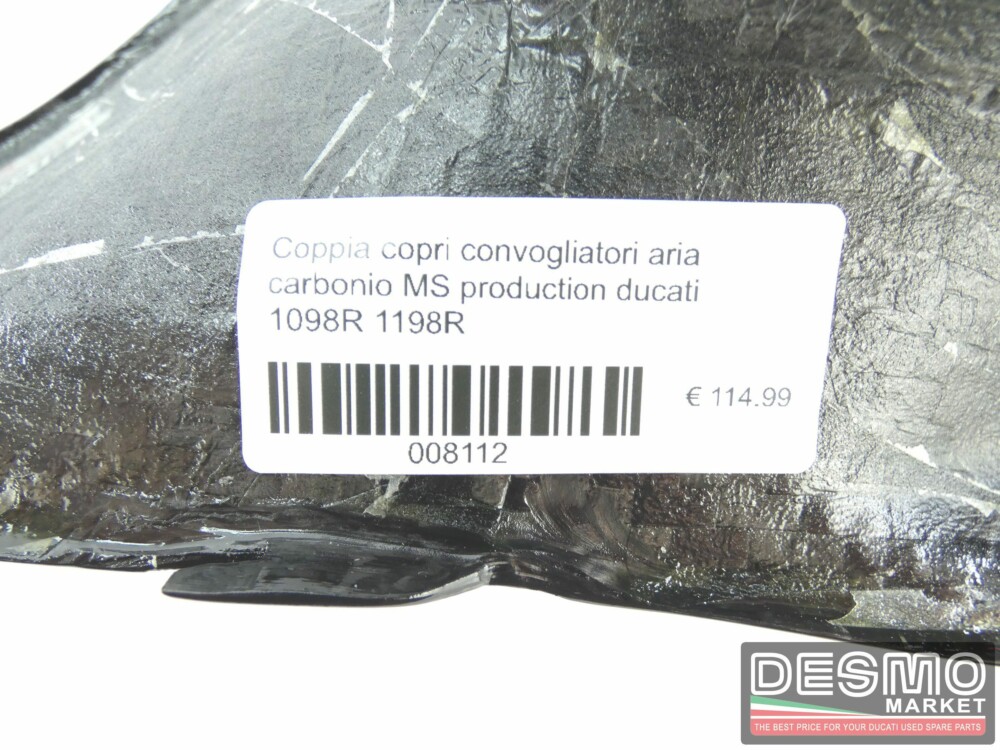 Coppia copri convogliatori aria carbonio MS production ducati 1098R 1198R