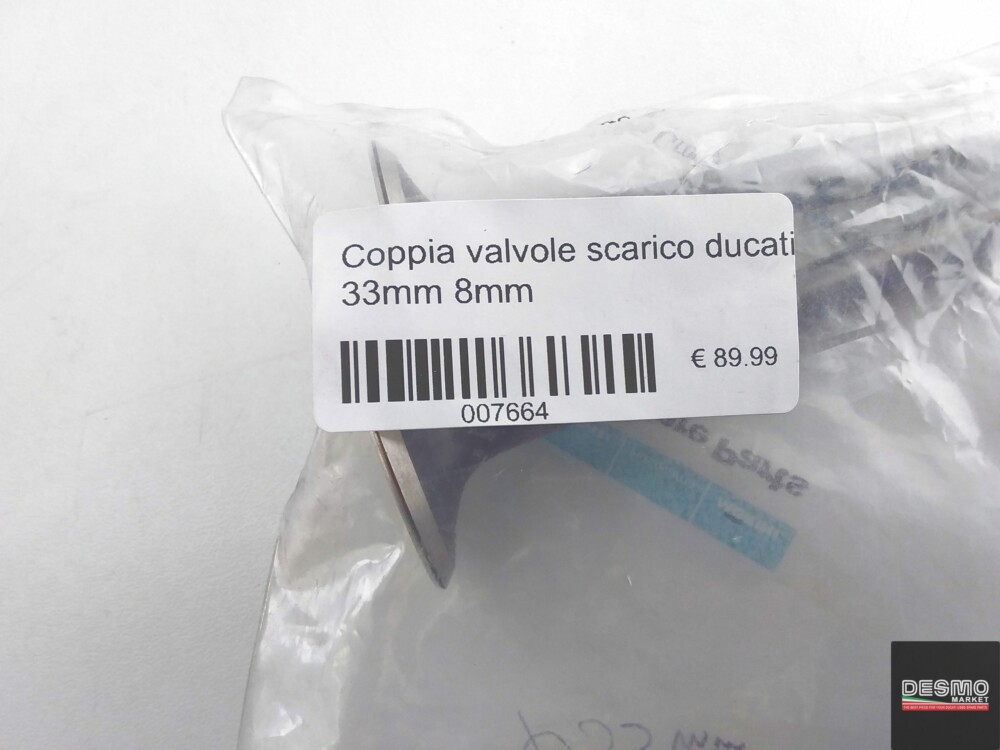 Coppia valvole scarico ducati 33mm 8mm