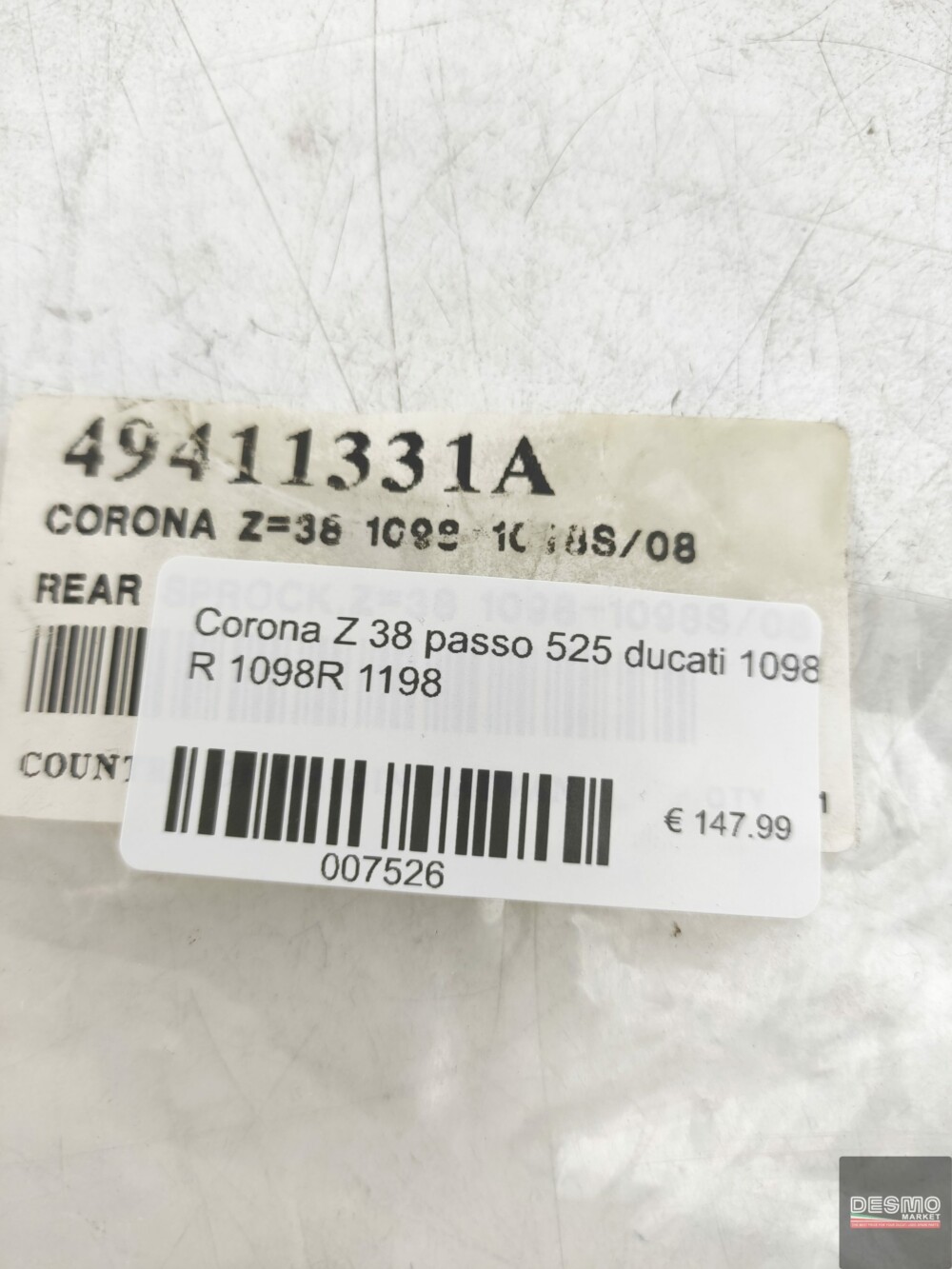 Corona Z 38 passo 525 ducati 1098 R 1098R 1198