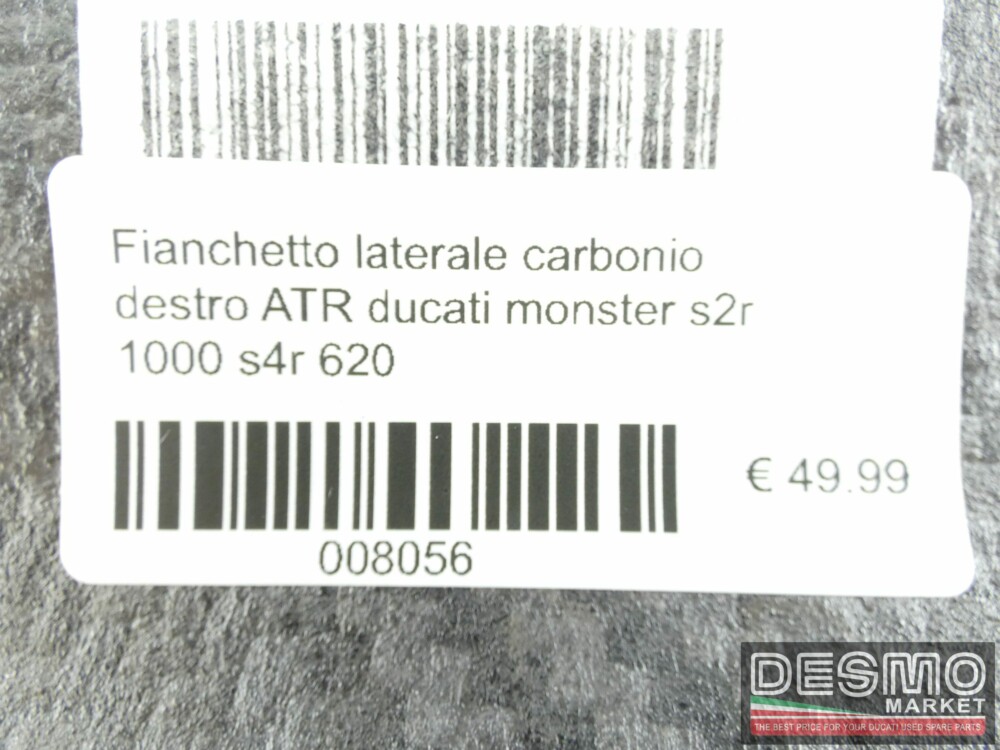 Fianchetto laterale carbonio destro ATR ducati monster s2r 1000 s4r 620