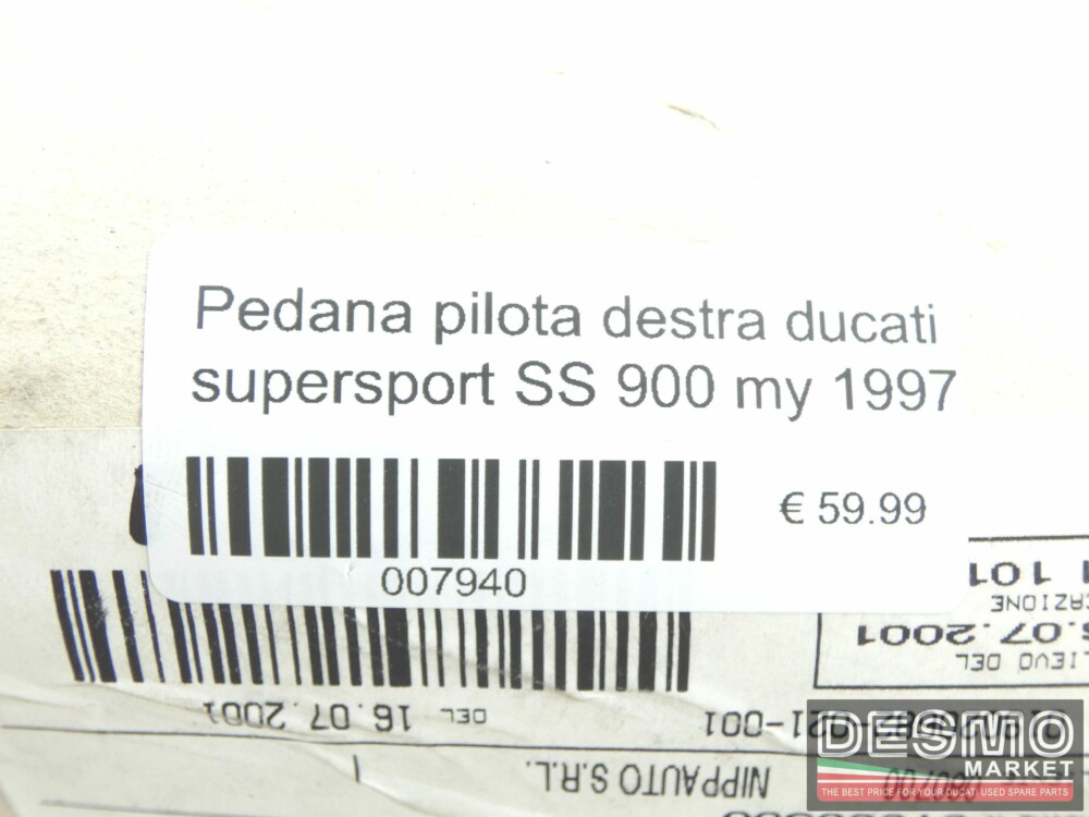 Pedana pilota destra nera ducati supersport SS 900 my 1997