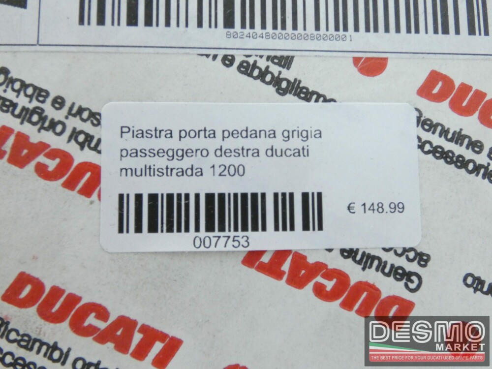 Piastra porta pedana grigia passeggero destra ducati multistrada 1200