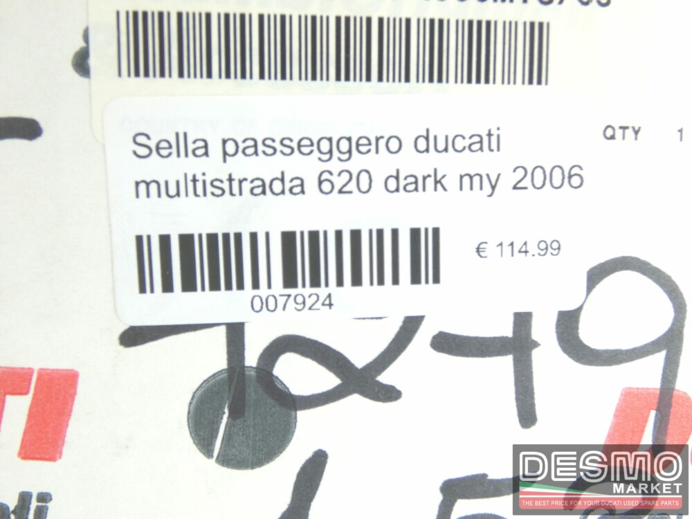 Sella passeggero ducati multistrada 620 dark my 2006