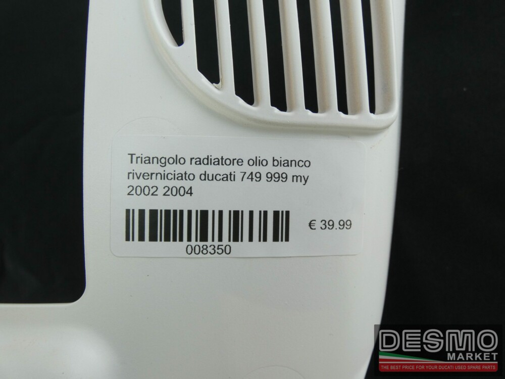 Triangolo radiatore olio bianco riverniciato ducati 749 999 my 2002 2004
