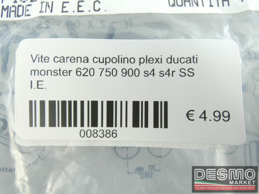 Vite carena cupolino plexi ducati monster 620 750 900 s4 s4r SS I.E.