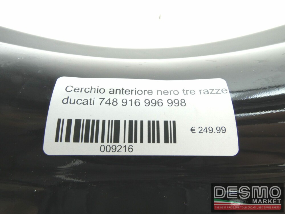 Cerchio anteriore nero tre razze ducati 748 916 996 998