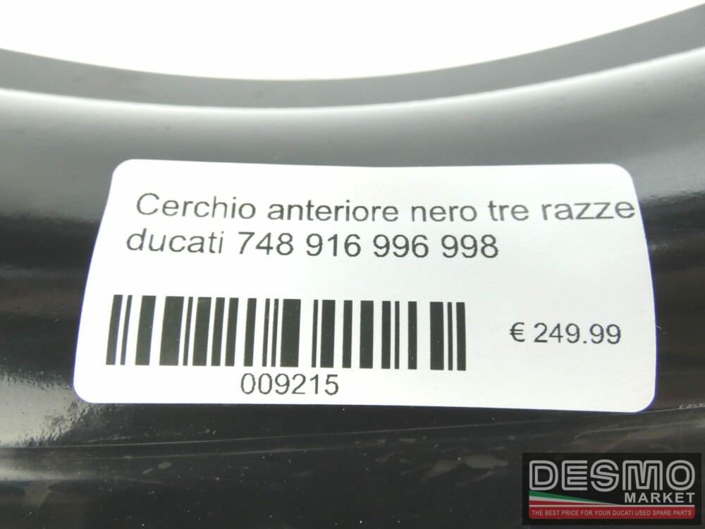 Cerchio anteriore nero tre razze ducati 748 916 996 998