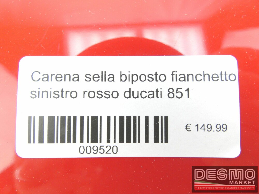 Carena sella biposto fianchetto sinistro rosso ducati 851