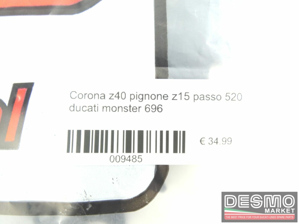 Corona z40 pignone z15 passo 520 ducati monster 696