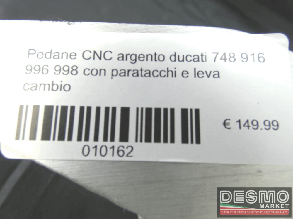 Pedane CNC argento ducati 748 916 996 998 con paratacchi e leva cambio