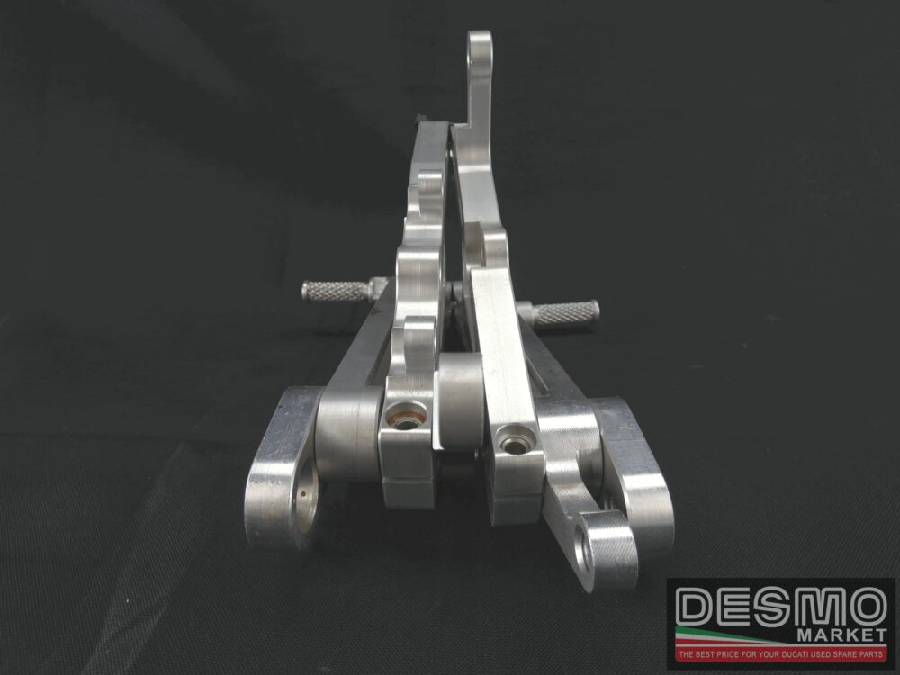 Pedane CNC argento universali con leva cambio e leva freno 80 mm