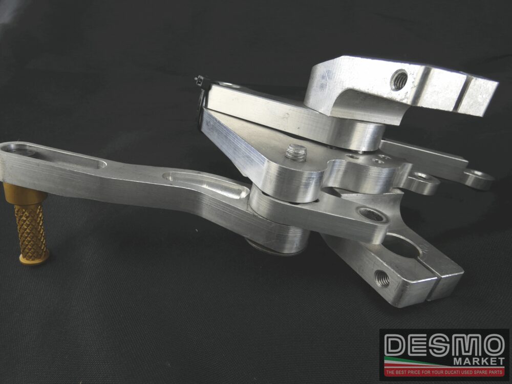 Pedane CNC argento universali con leva freno interasse 80 mm