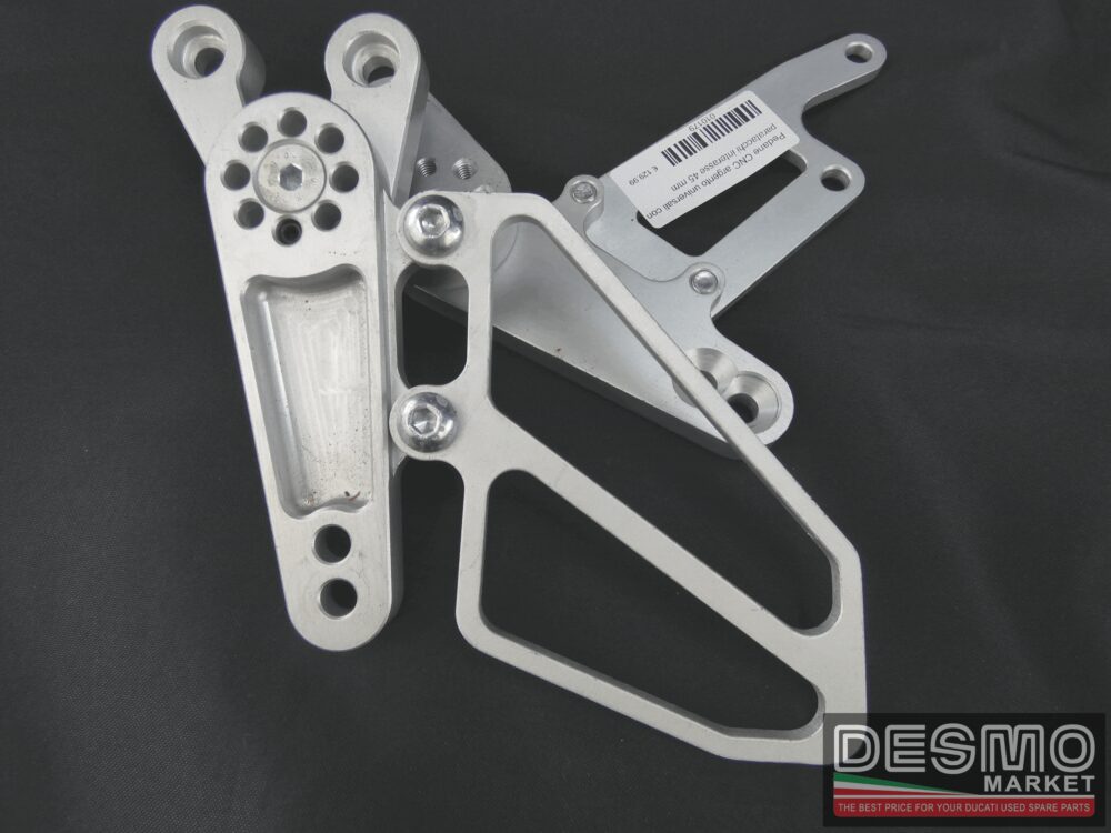 Universal silver CNC footpeg 45 mm