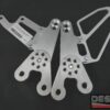 Pedane CNC argento universali con paratacchi interasse 45 mm