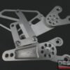 Pedane CNC argento universali con paratacchi interasse 45 mm