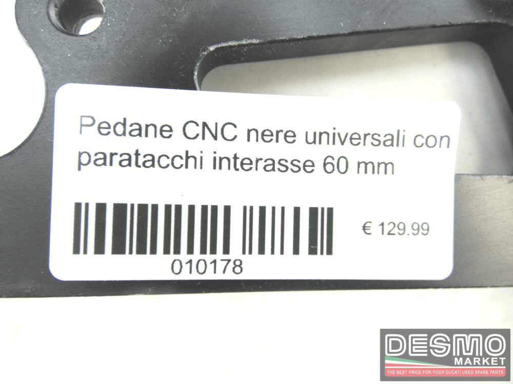 Pedane CNC nere universali con paratacchi interasse 60 mm