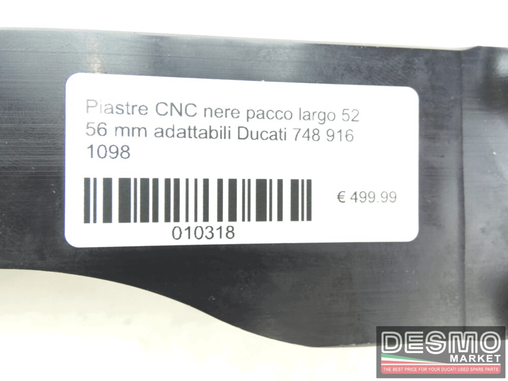 Piastre CNC nere pacco largo 52 56 mm adattabili Ducati 748 916 1098