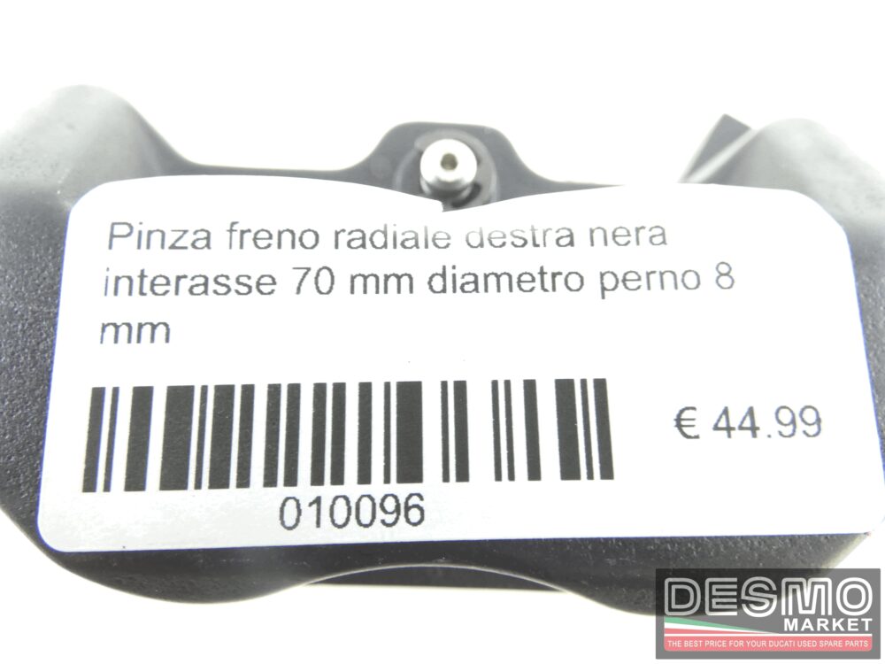 Pinza freno radiale destra nera interasse 70 mm diametro perno 8 mm