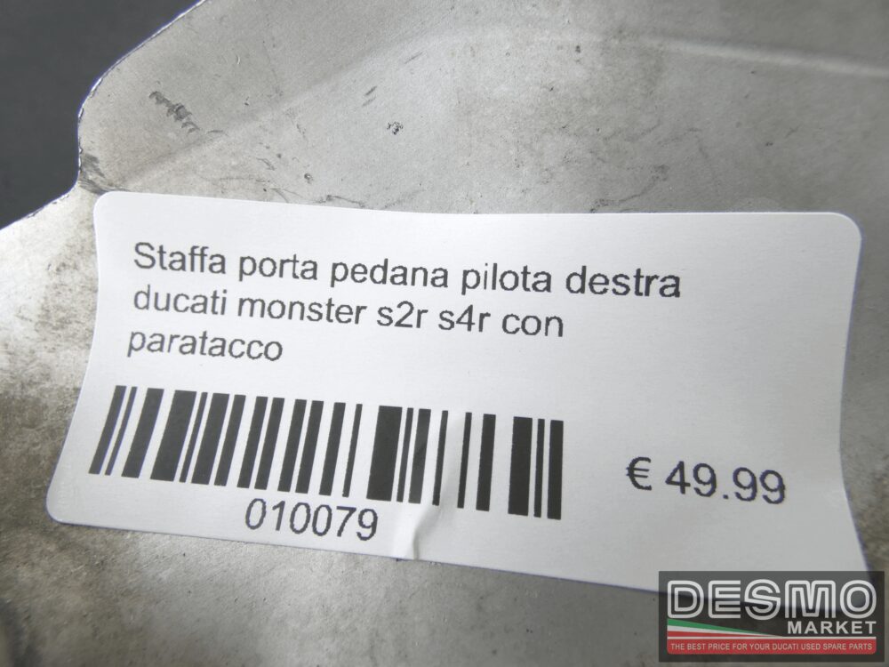 Staffa porta pedana pilota destra ducati monster s2r s4r con paratacco