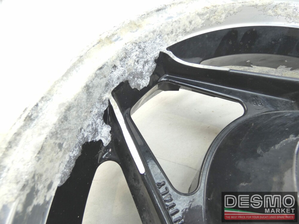 Cerchio Oscam 3,50 x 15 nero canale diamantato Ducati Paso