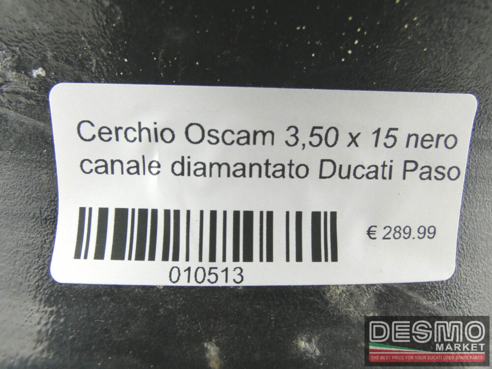 Cerchio Oscam 3,50 x 15 nero canale diamantato Ducati Paso