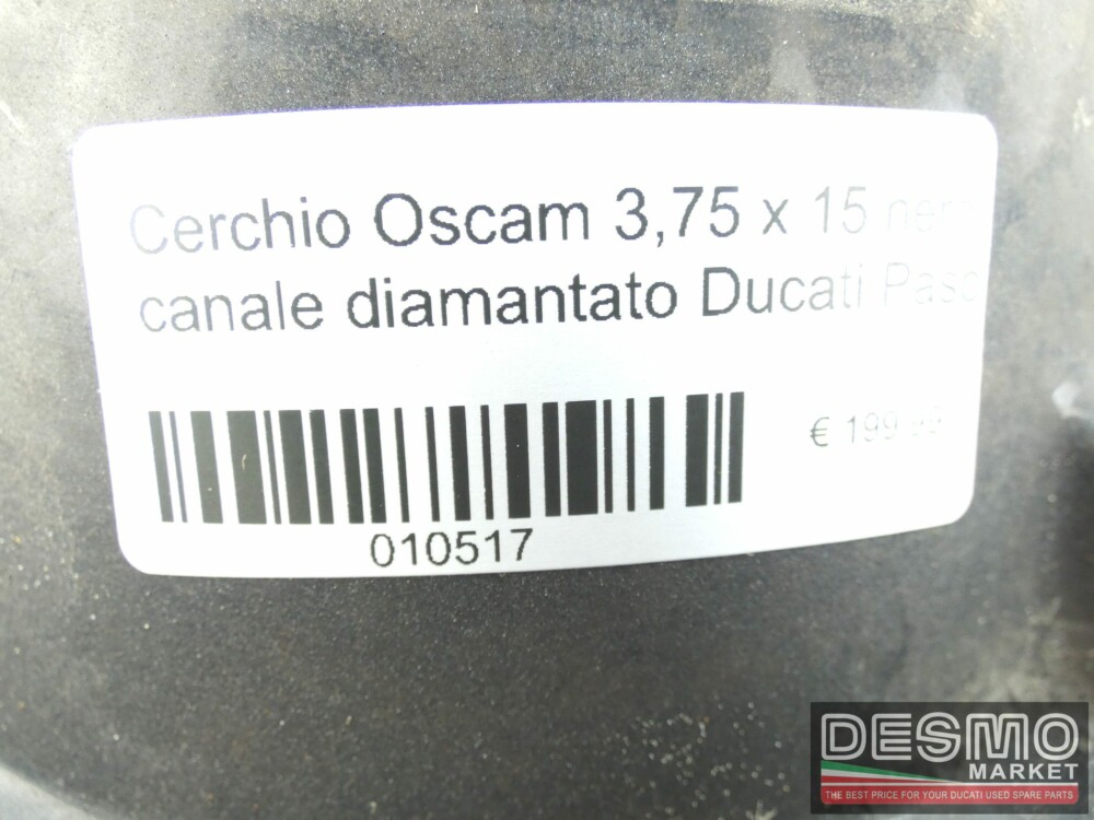 Cerchio Oscam 3,75 x 15 nero canale diamantato Ducati Paso