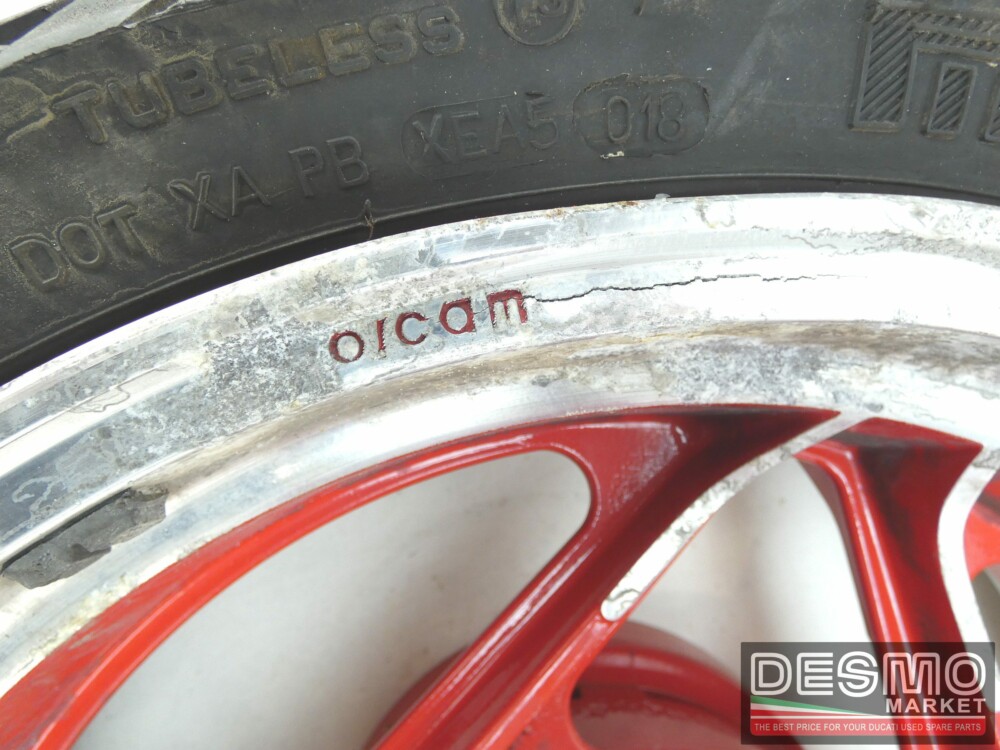 Cerchio Oscam 5 x 16 rosso canale diamantato Ducati Paso