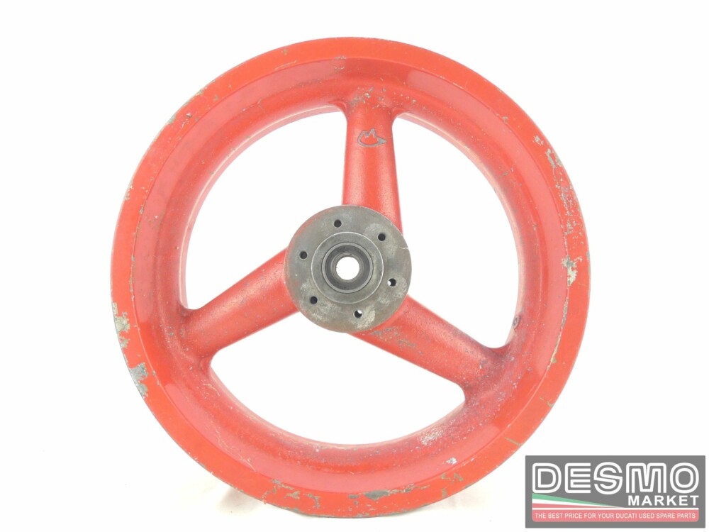 Cerchio rosso Marvic magnesio tre razze 4,50 x 16 Ducati Racing Vintage