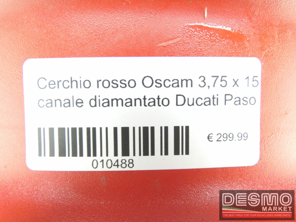 Cerchio rosso Oscam 3,75 x 15 canale diamantato Ducati Paso