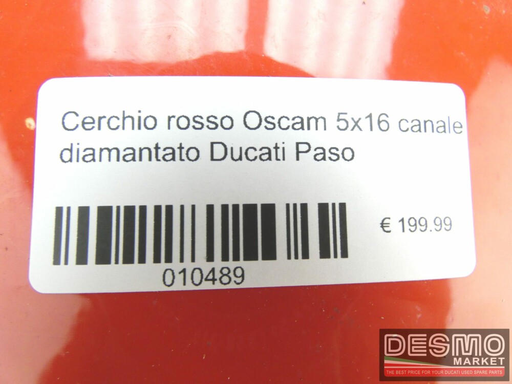 Cerchio rosso Oscam 5 x 16 canale diamantato Ducati Paso