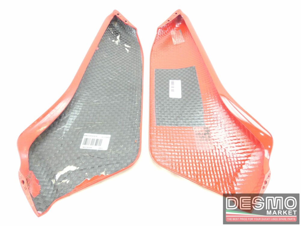Coppia flap deflettori carbonio rosso Ducati 749 R 999 R 749r 999r