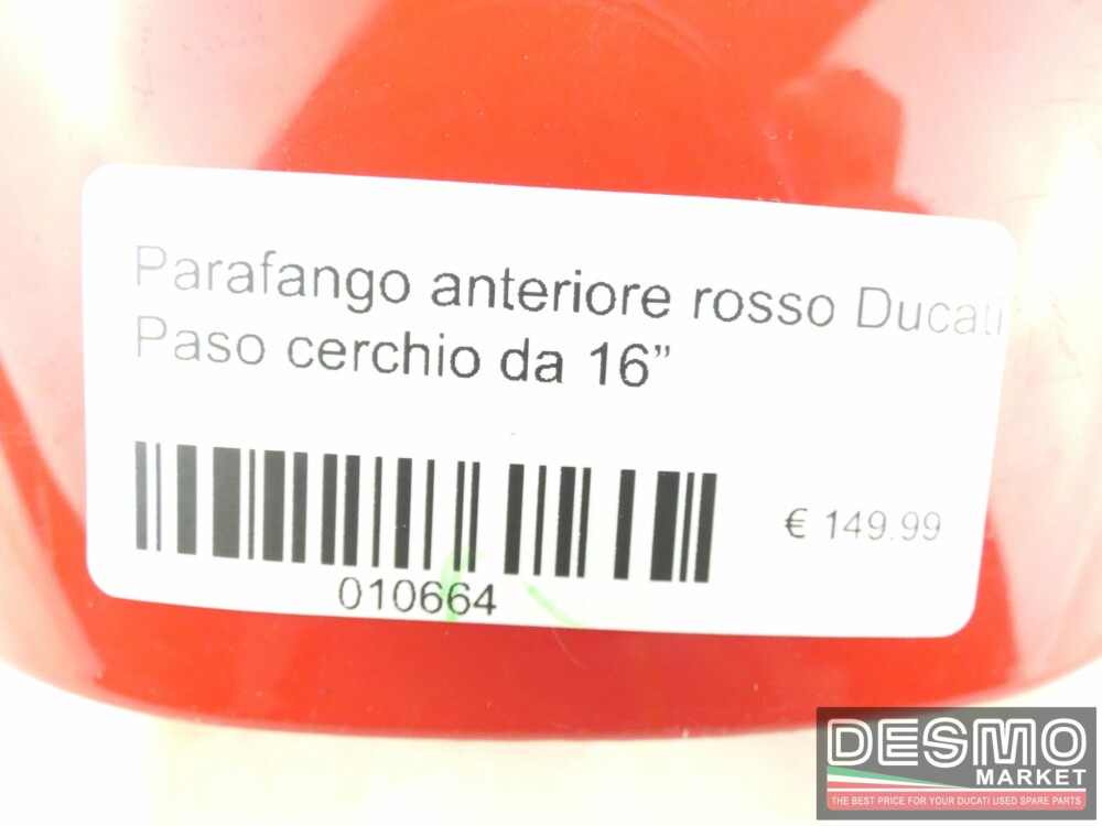 Parafango anteriore rosso Ducati Paso cerchio da 16”