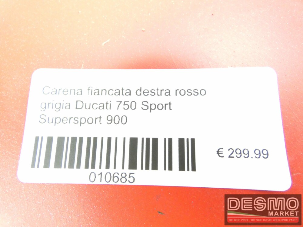 Carena fiancata destra rosso grigia Ducati 750 Sport Supersport 900