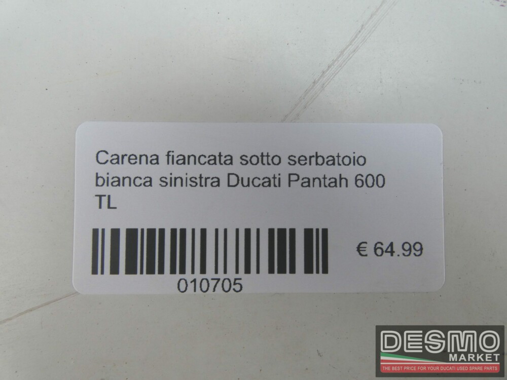 Carena fiancata sotto serbatoio bianca sinistra Ducati Pantah 600 TL