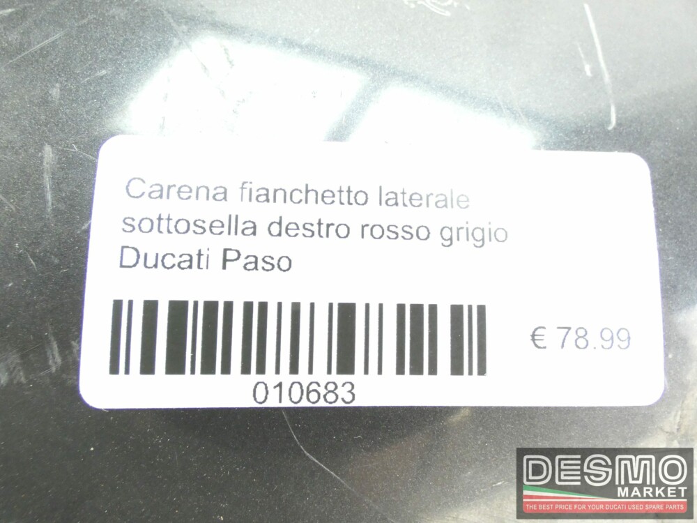 Carena fianchetto laterale sottosella destro rosso grigio Ducati Paso