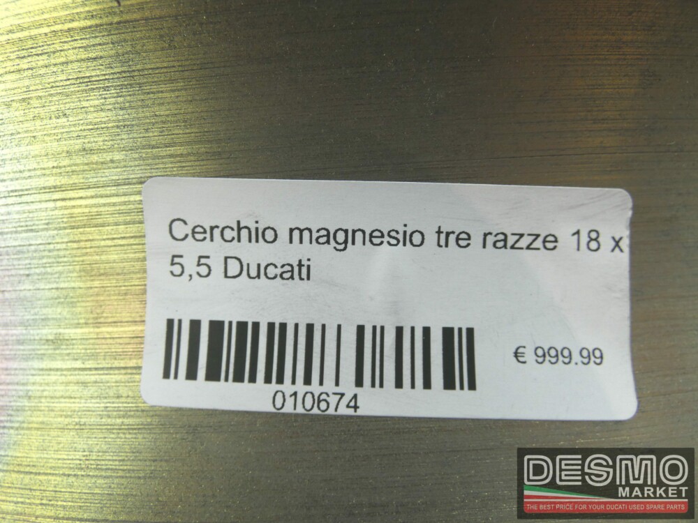 Cerchio magnesio tre razze 18 x 5,5 Ducati