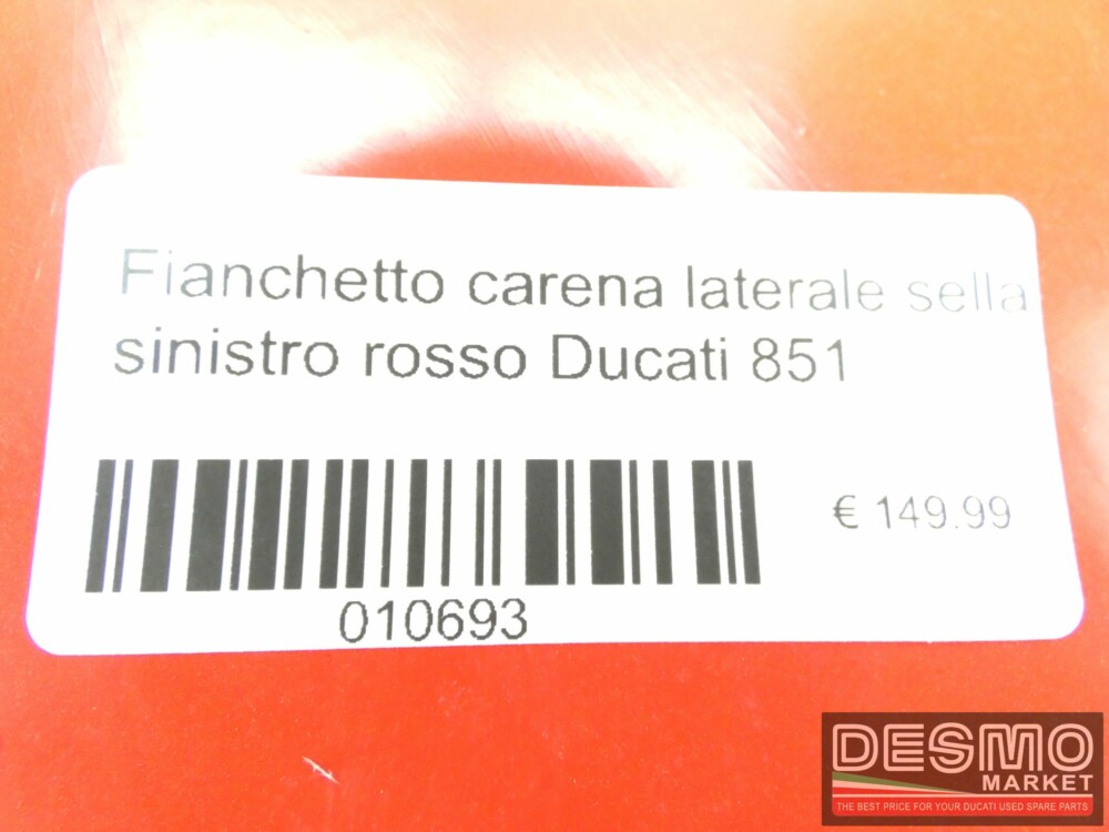 Fianchetto carena laterale sella sinistro rosso Ducati 851