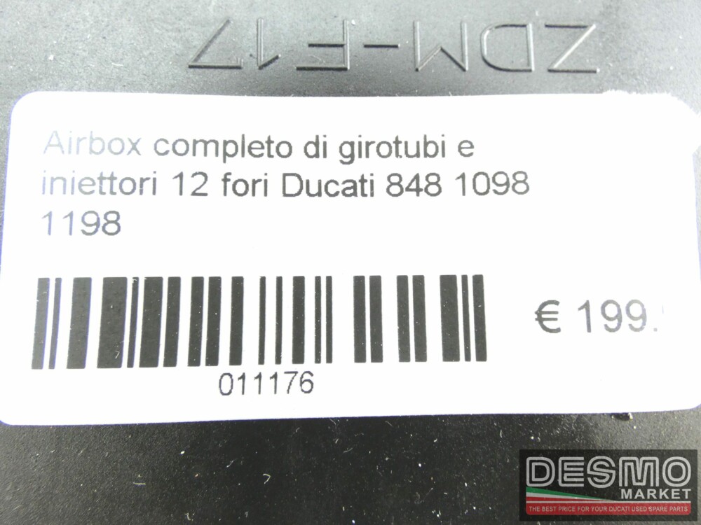 Airbox completo di girotubi e iniettori 12 fori Ducati 848 1098 1198