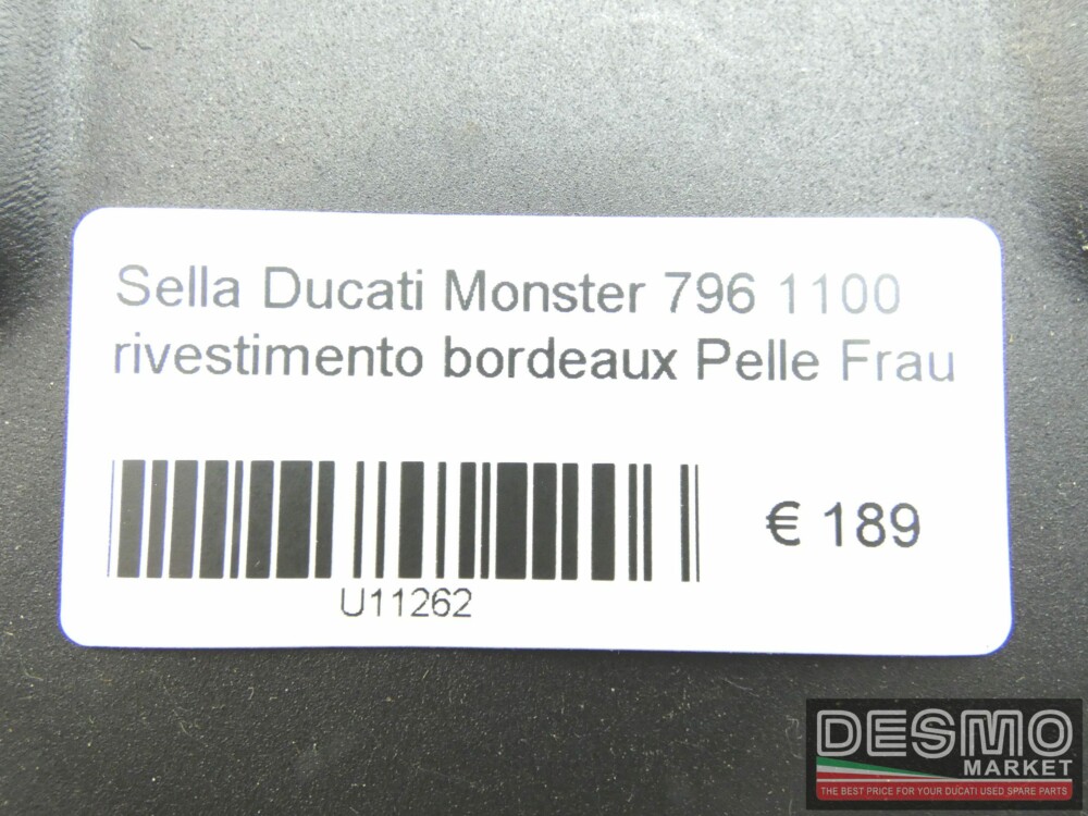 Sella Ducati Monster 796 1100 rivestimento bordeaux Pelle Frau