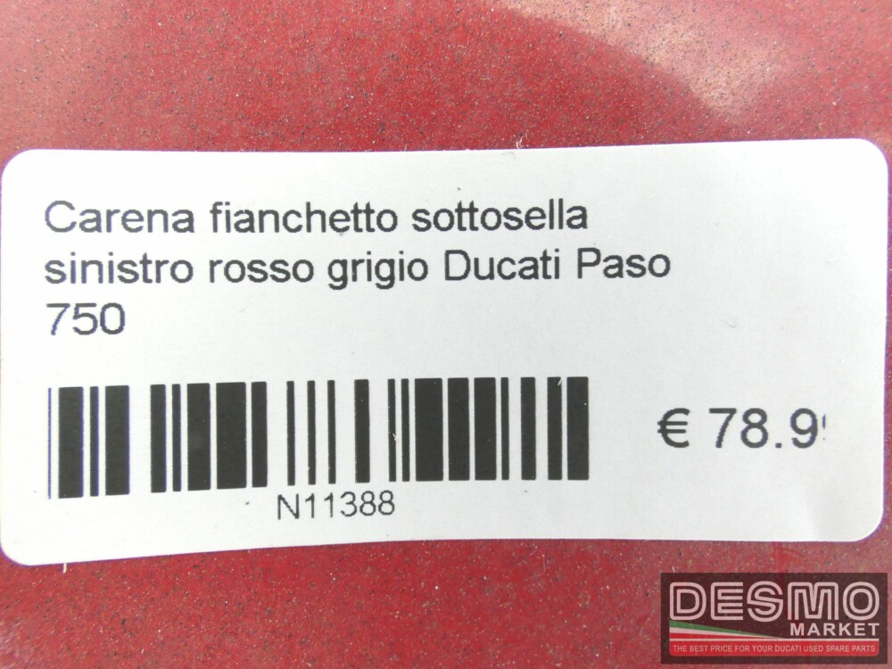 Carena fianchetto sottosella sinistro rosso grigio Ducati Paso 750